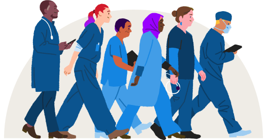 Illustration of a group of physicians